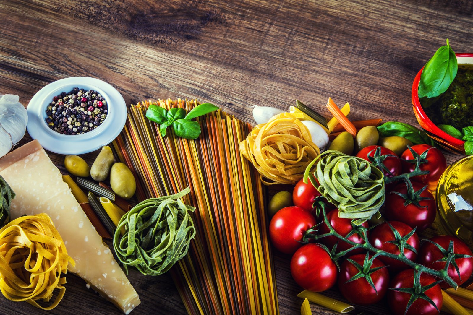 The Mediterranean Plate: Olive Oil, Vegetables and Pasta