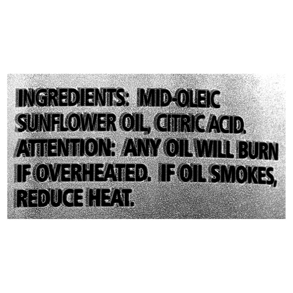 Safflo Sunflower Oil — ingredients list (English)