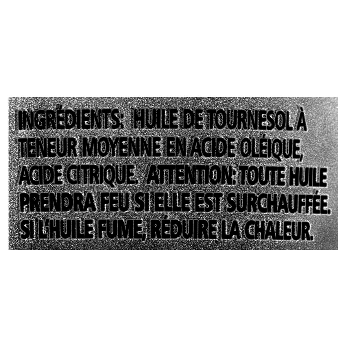 Safflo Huile de tournesol — liste d'ingrédients (français)