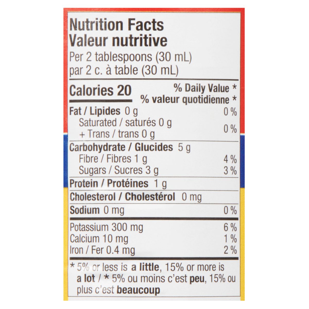 Unico Tomato Paste — nutrition facts panel