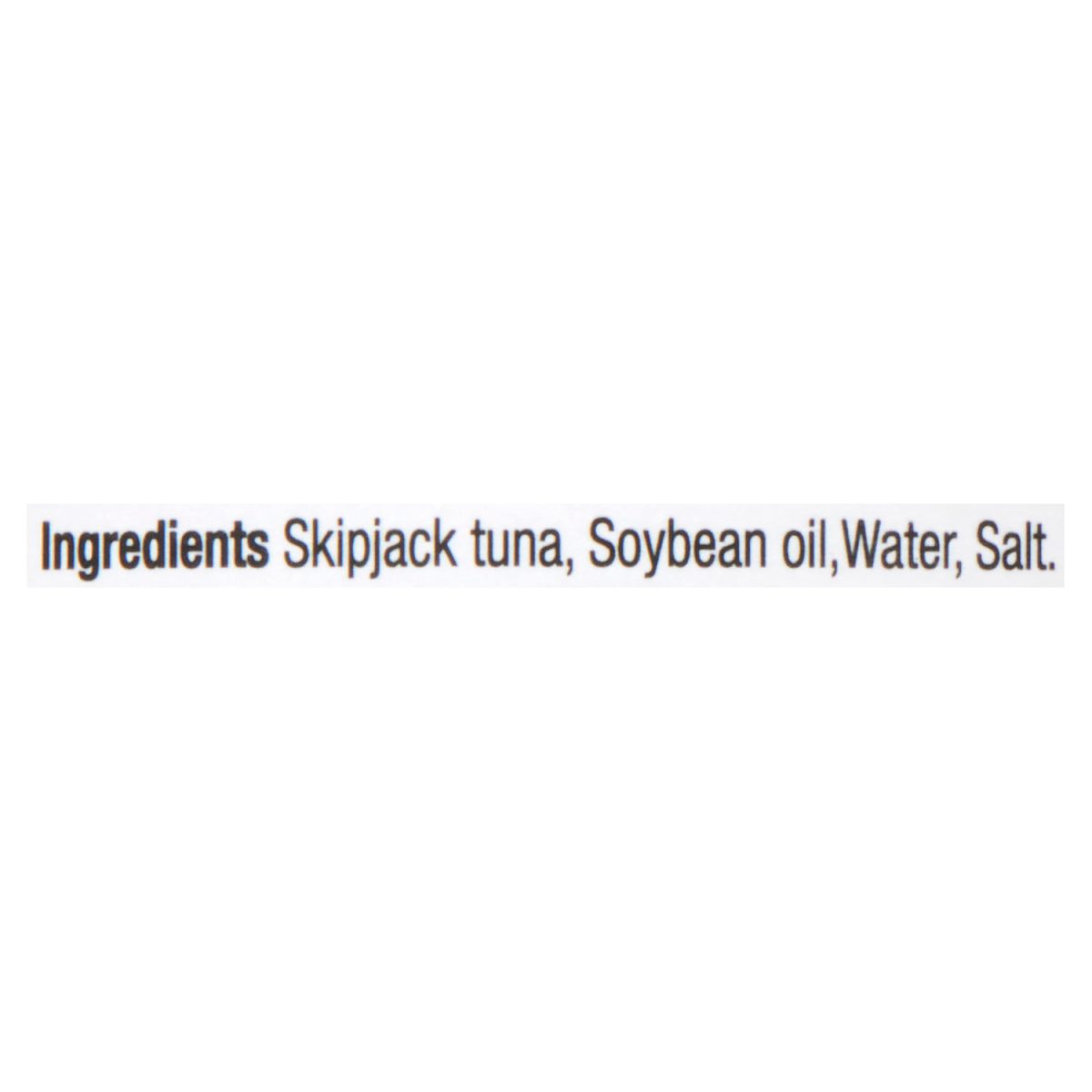Unico Solid Light Tuna — ingredients list (English)