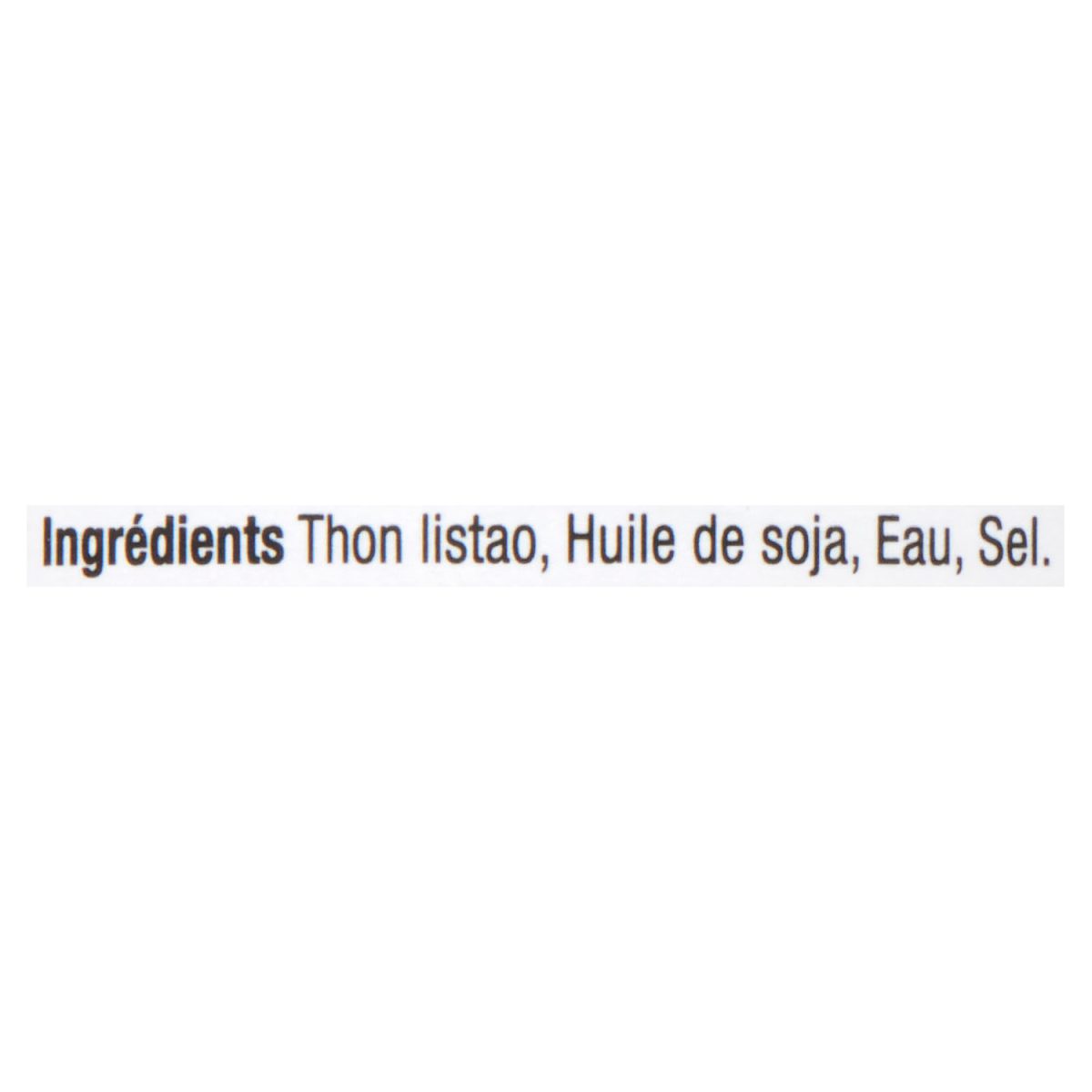 Unico Thon pâle entier — liste d'ingrédients (français)