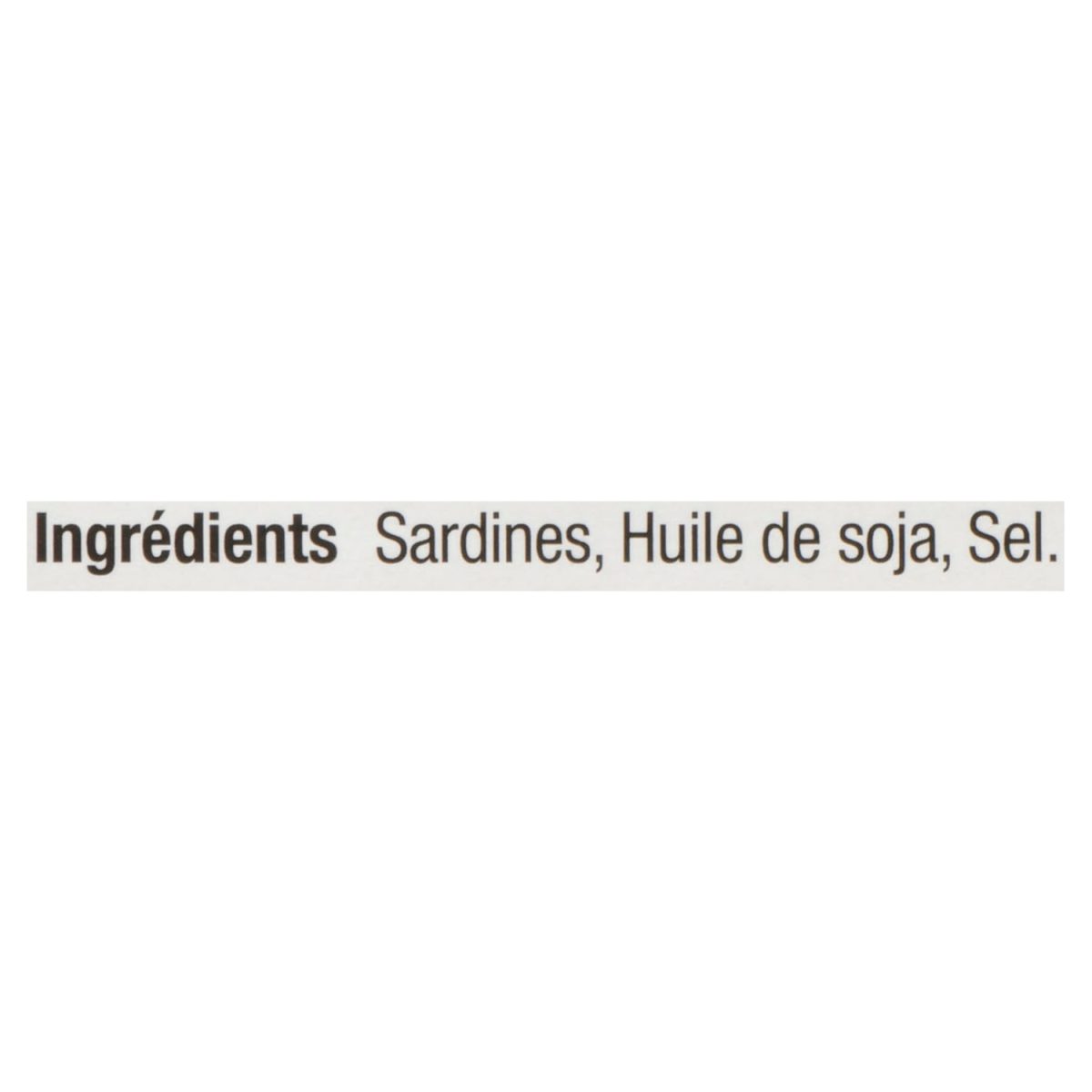 Unico Sardines — liste d'ingrédients (français)