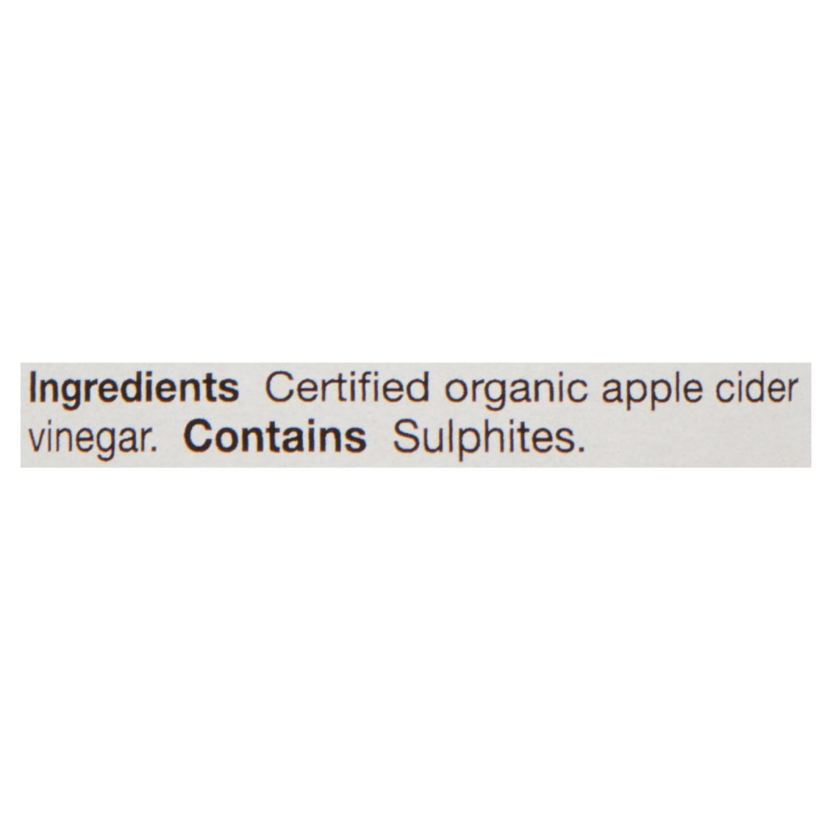 Unico Organic Apple Cider Vinegar — ingredients list (English)
