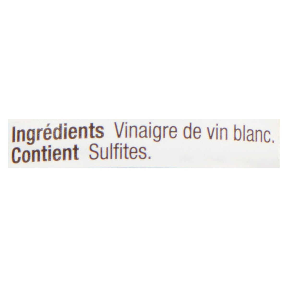 Unico Vinaigre de vin blanc — liste d'ingrédients (français)
