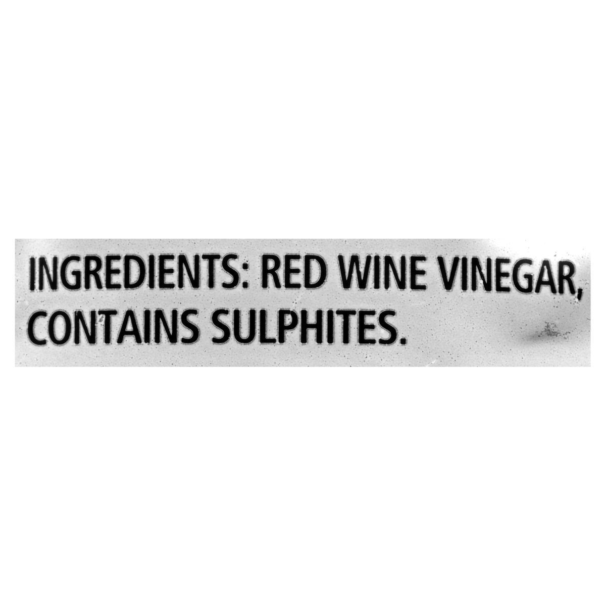 Unico Red Wine Vinegar — ingredients list (English)