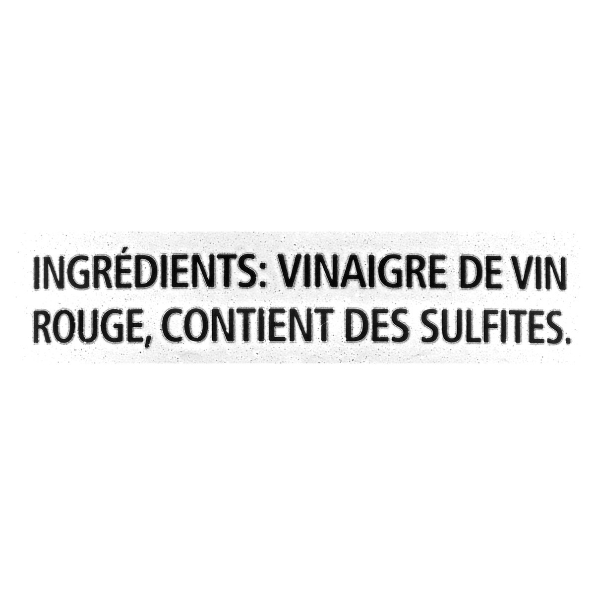 Unico Vinaigre de vin rouge — liste d'ingrédients (français)