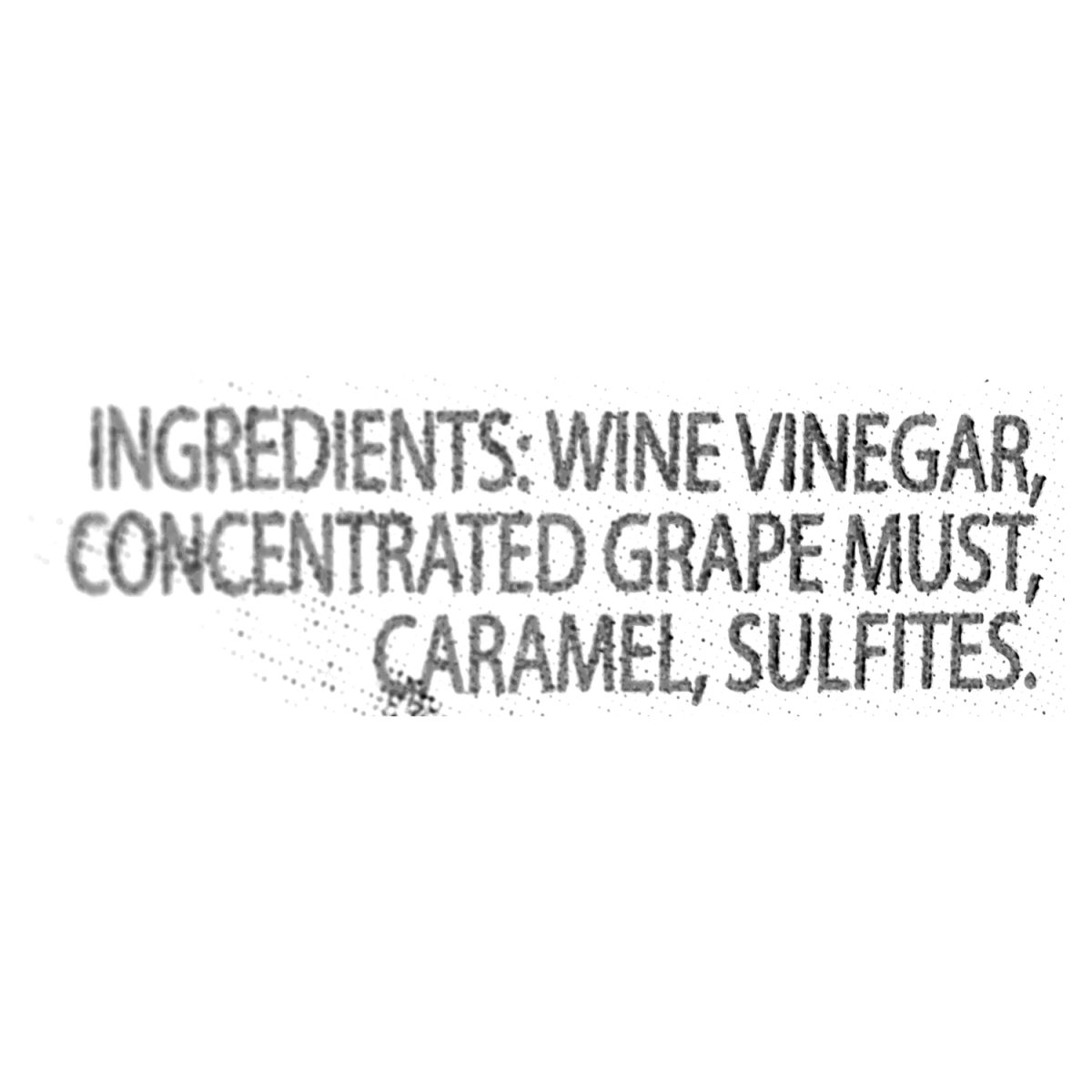 Unico Balsamic Vinegar — ingredients list (English)