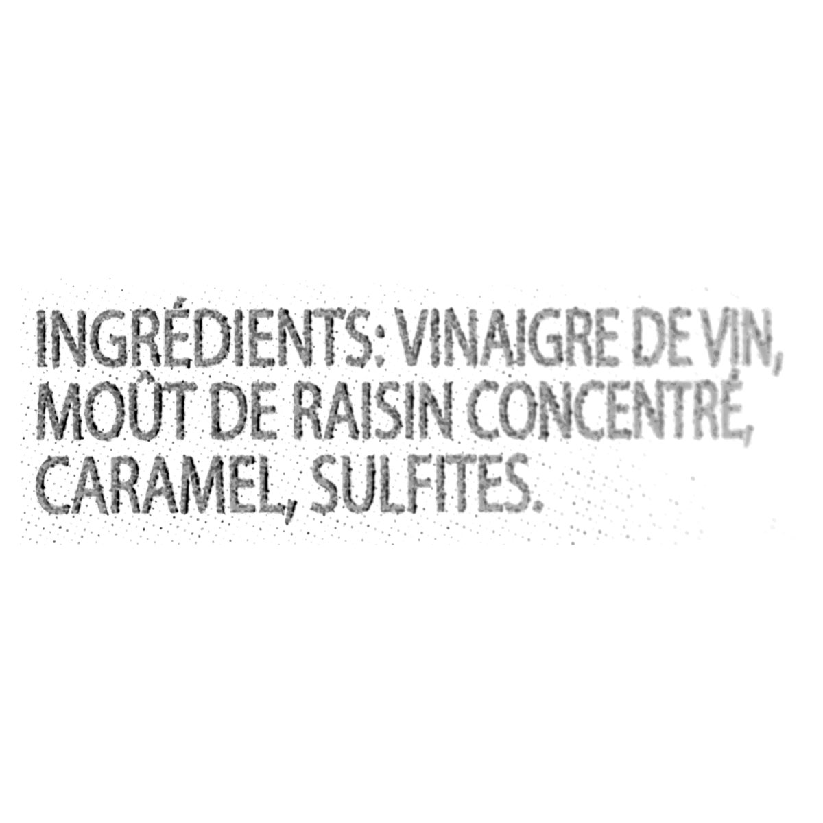 Unico Vinaigre balsamique — liste d'ingrédients (français)