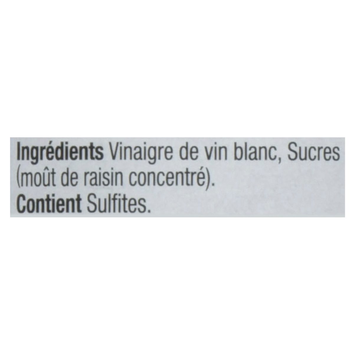 Unico Vinaigre balsamique blanc — liste d'ingrédients (français)