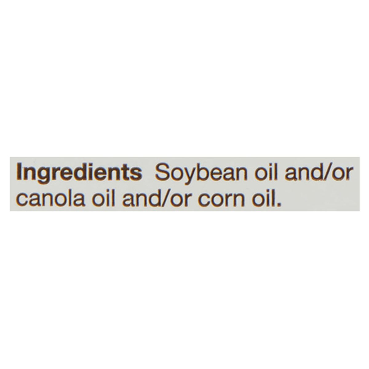 Unico Vegetable Oil — ingredients list (English)