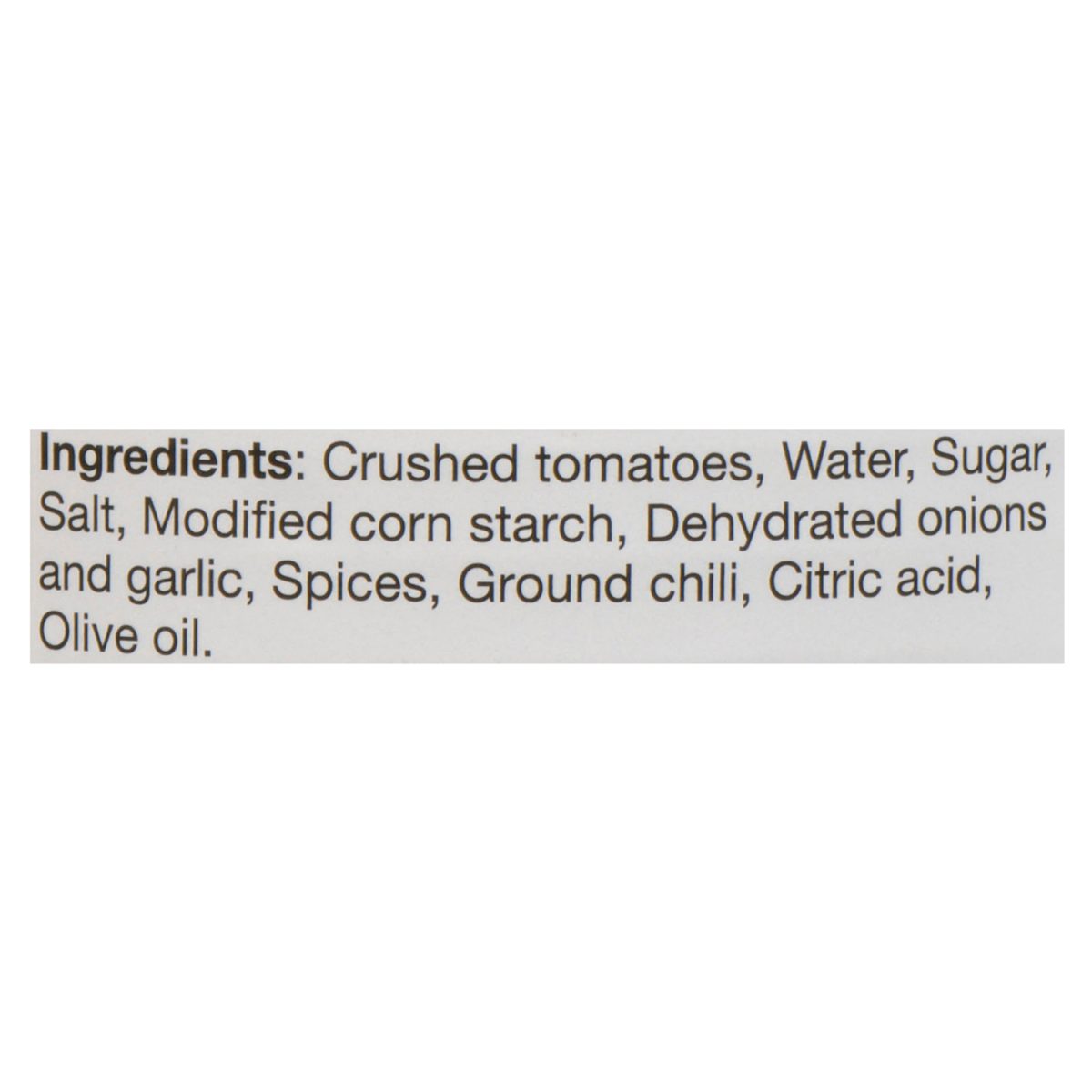 Unico Pasta Sauce — Zesty — ingredients list (English)