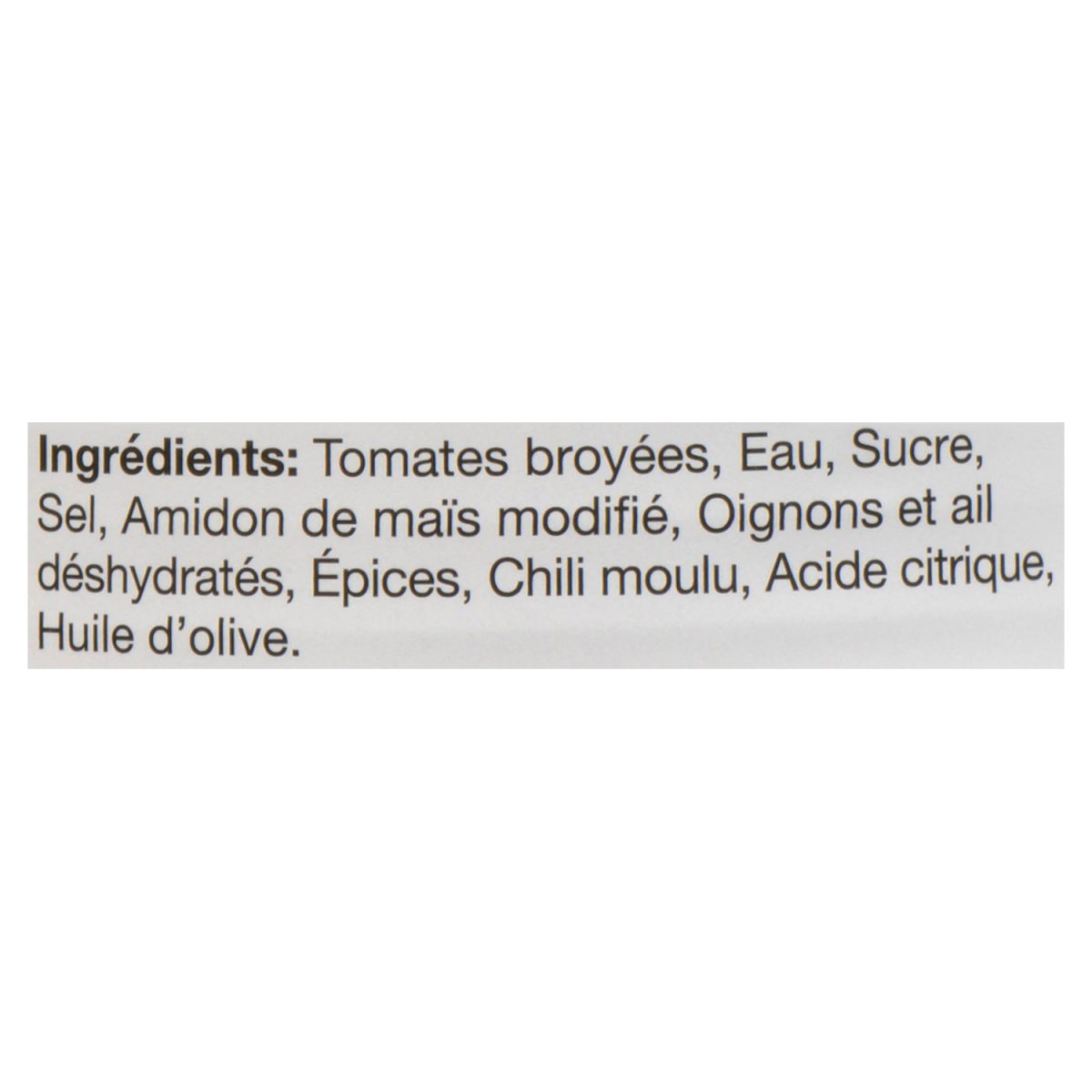 Unico Sauce à pâtes — Épicée — liste d'ingrédients (français)
