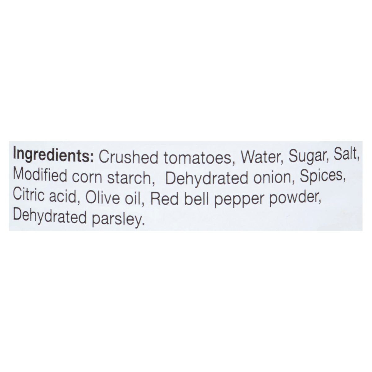 Unico Pasta Sauce — Original — ingredients list (English)