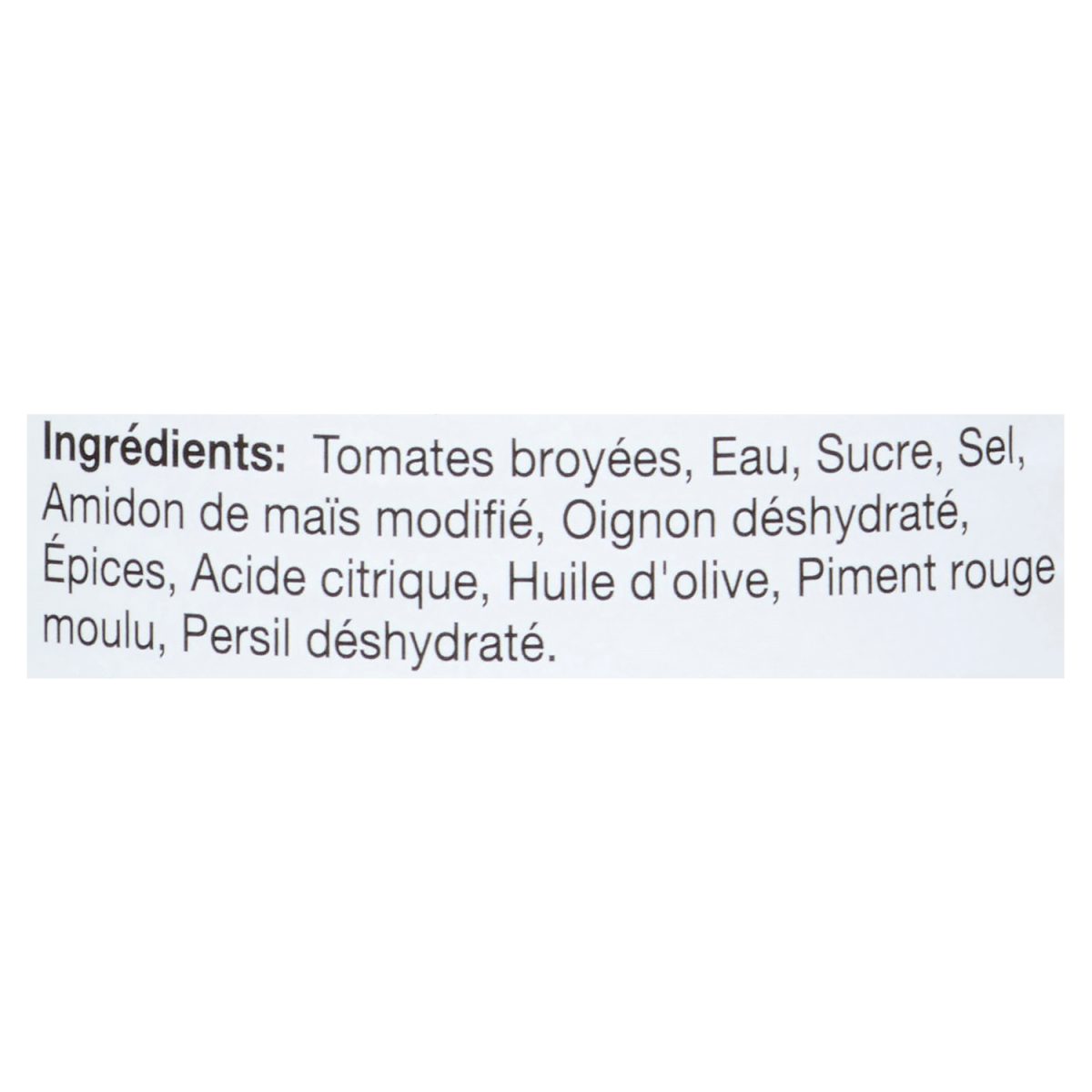 Unico Sauce à pâtes — Originale — liste d'ingrédients (français)