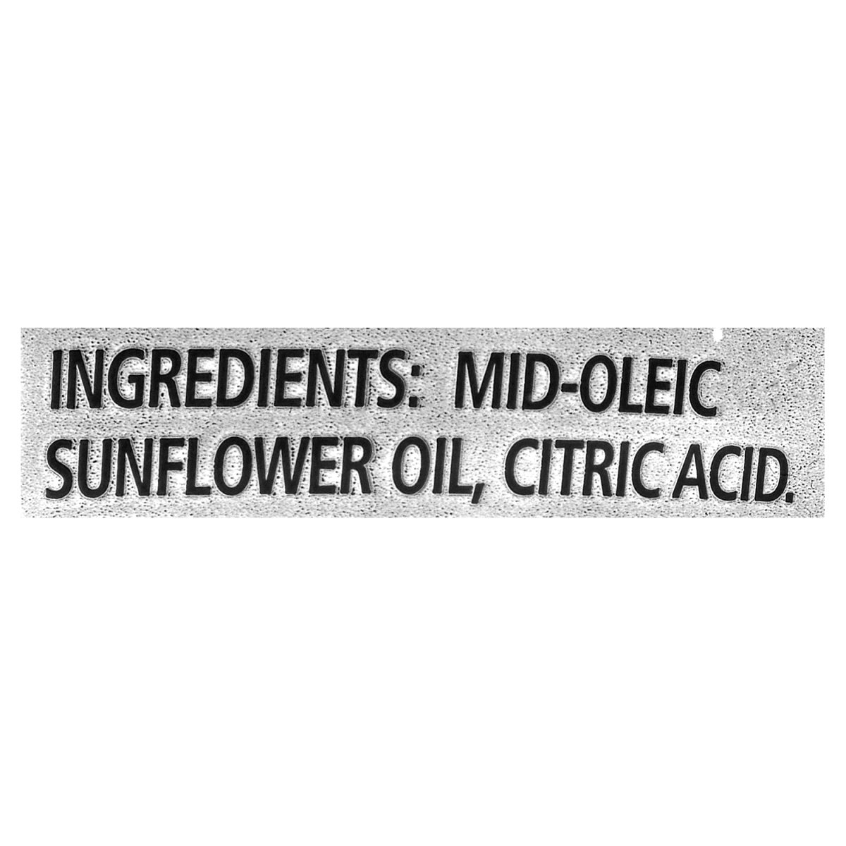 Unico Sunflower Oil — ingredients list (English)