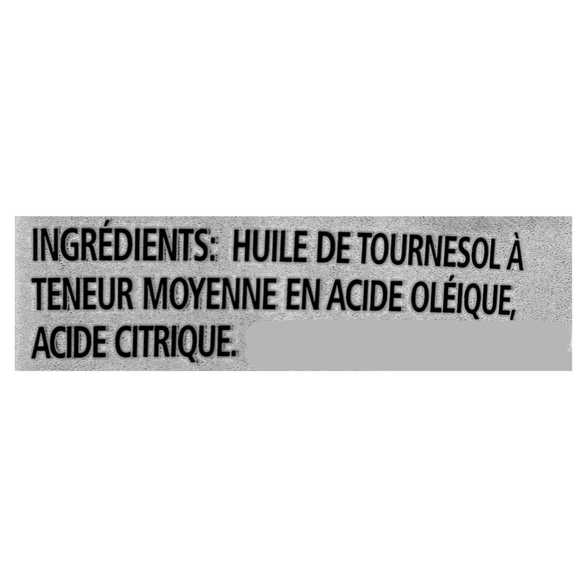 Unico Huile de tournesol — liste d'ingrédients (français)