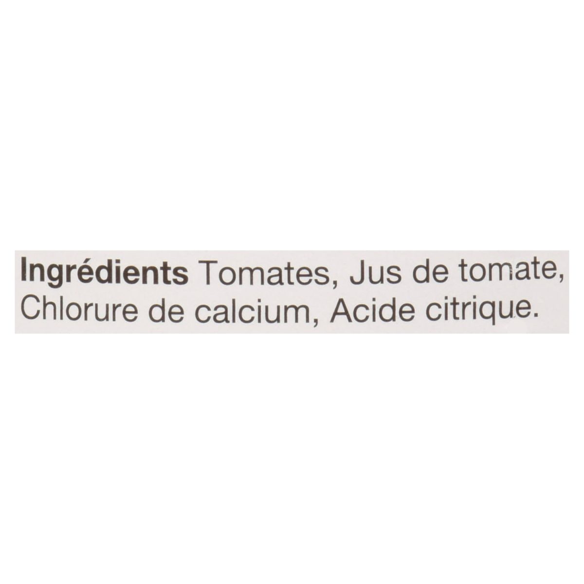 Unico Tomates en dés — sans sel ajouté — liste d'ingrédients (français)