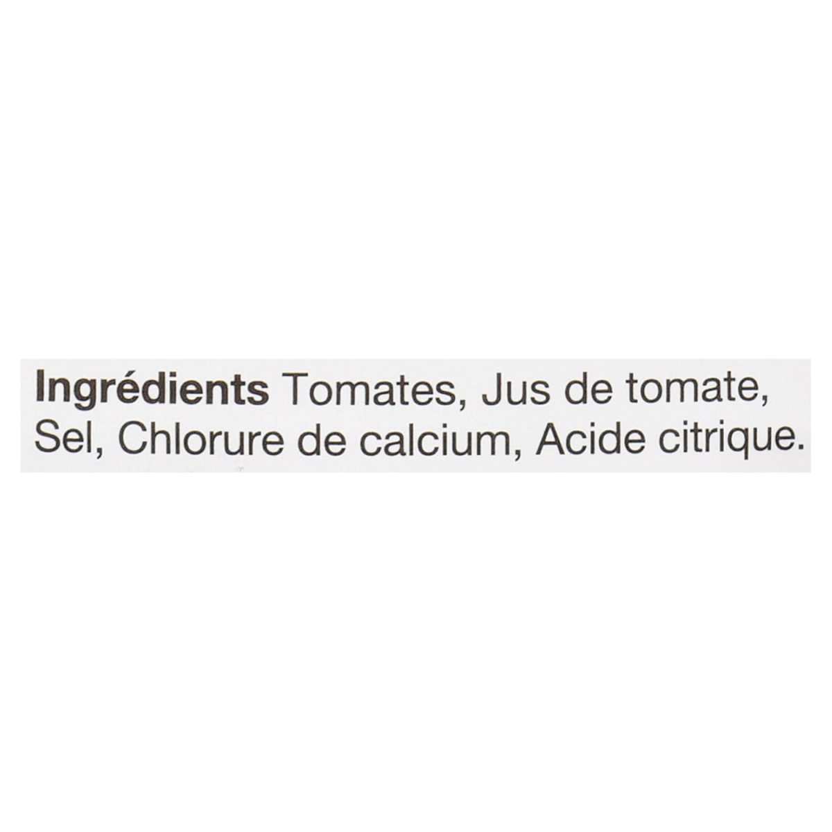 Unico Tomates italiennes — liste d'ingrédients (français)
