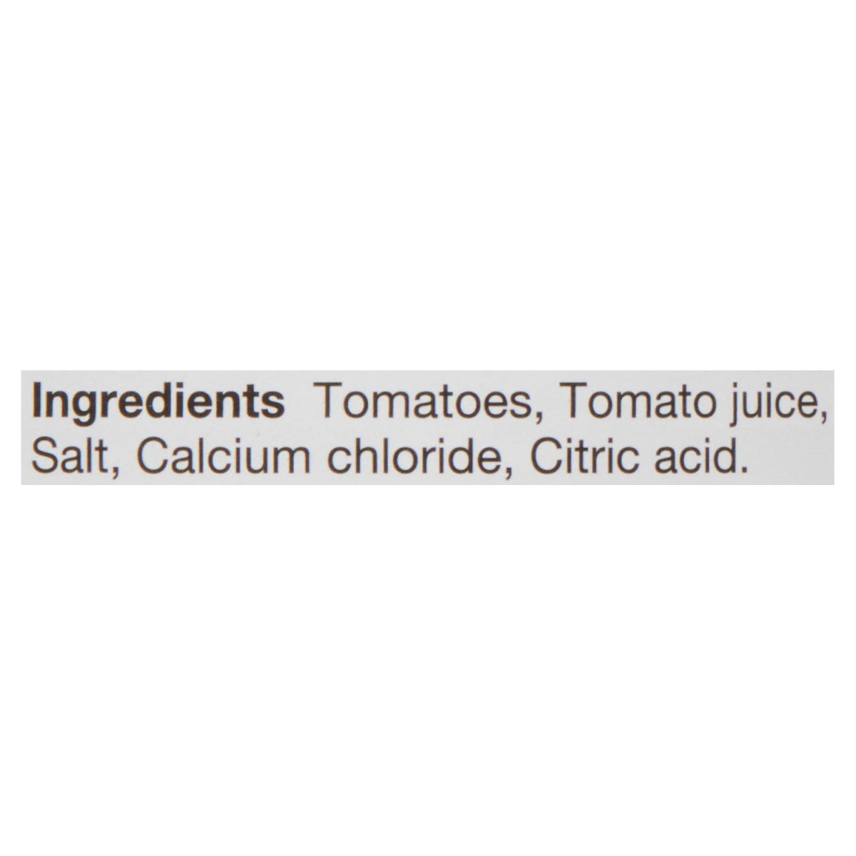 Unico Diced Tomatoes — ingredients list (English)