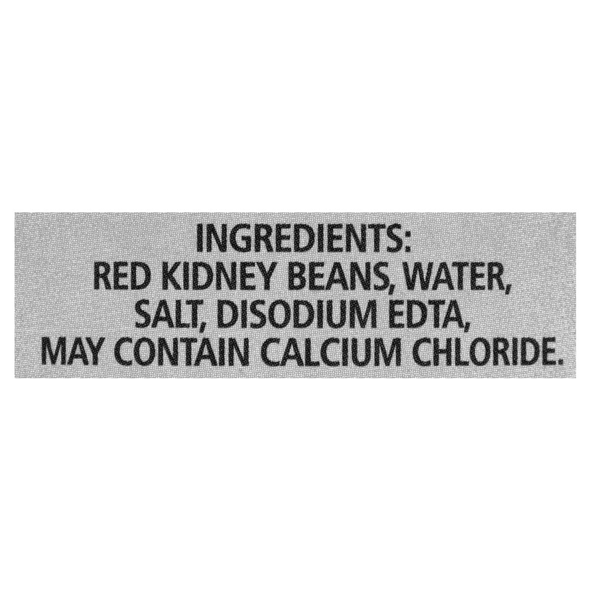 Unico Red Kidney Beans — ingredients list (English)