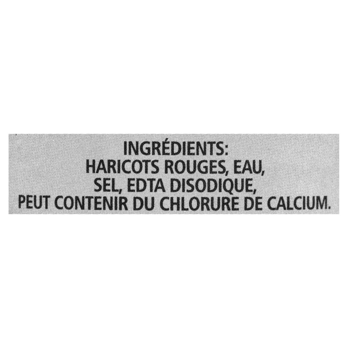 Unico Haricots rouges — liste d'ingrédients (français)