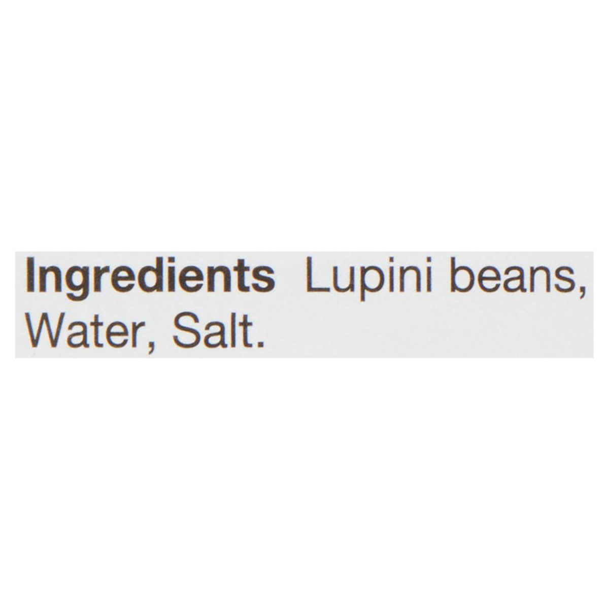Unico Lupini Beans — ingredients list (English)
