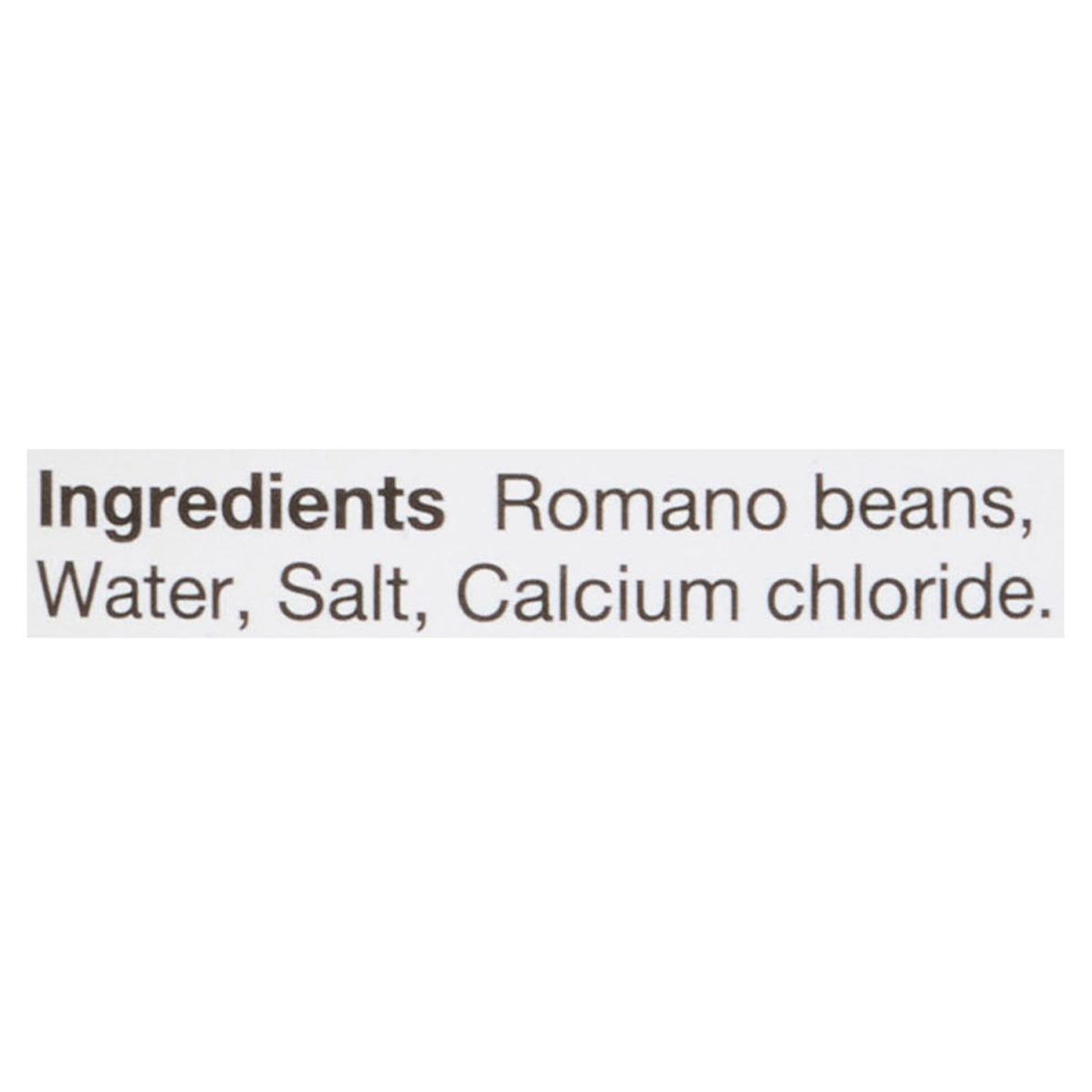 Unico Romano Beans — ingredients list (English)