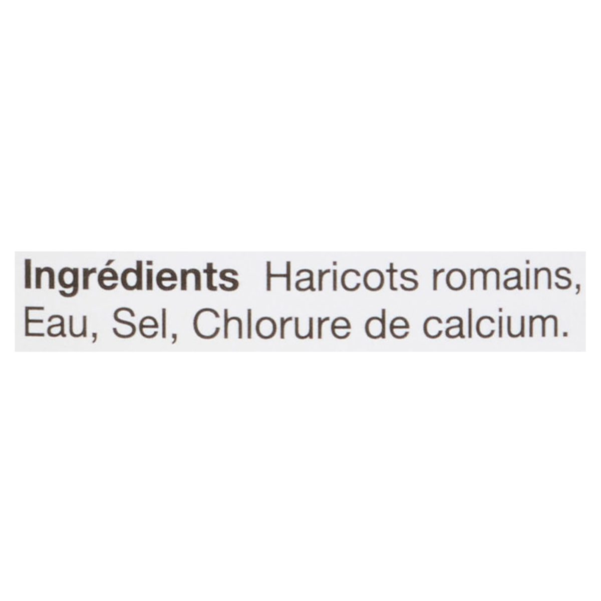 Unico Haricots romains — liste d'ingrédients (français)