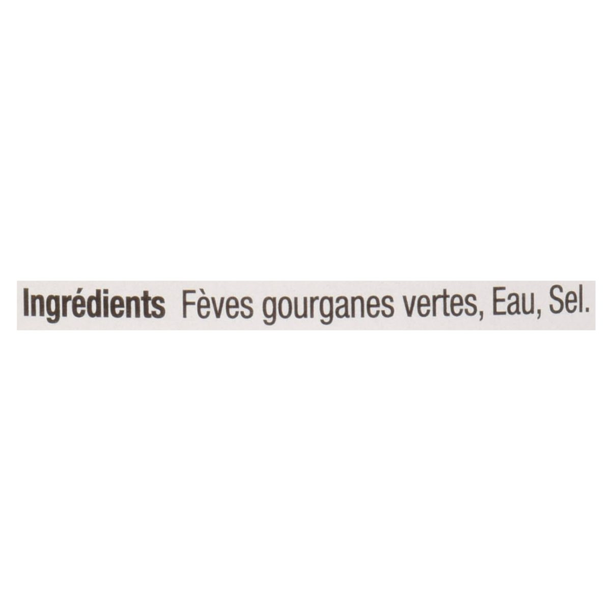 Unico Gourganes — liste d'ingrédients (français)