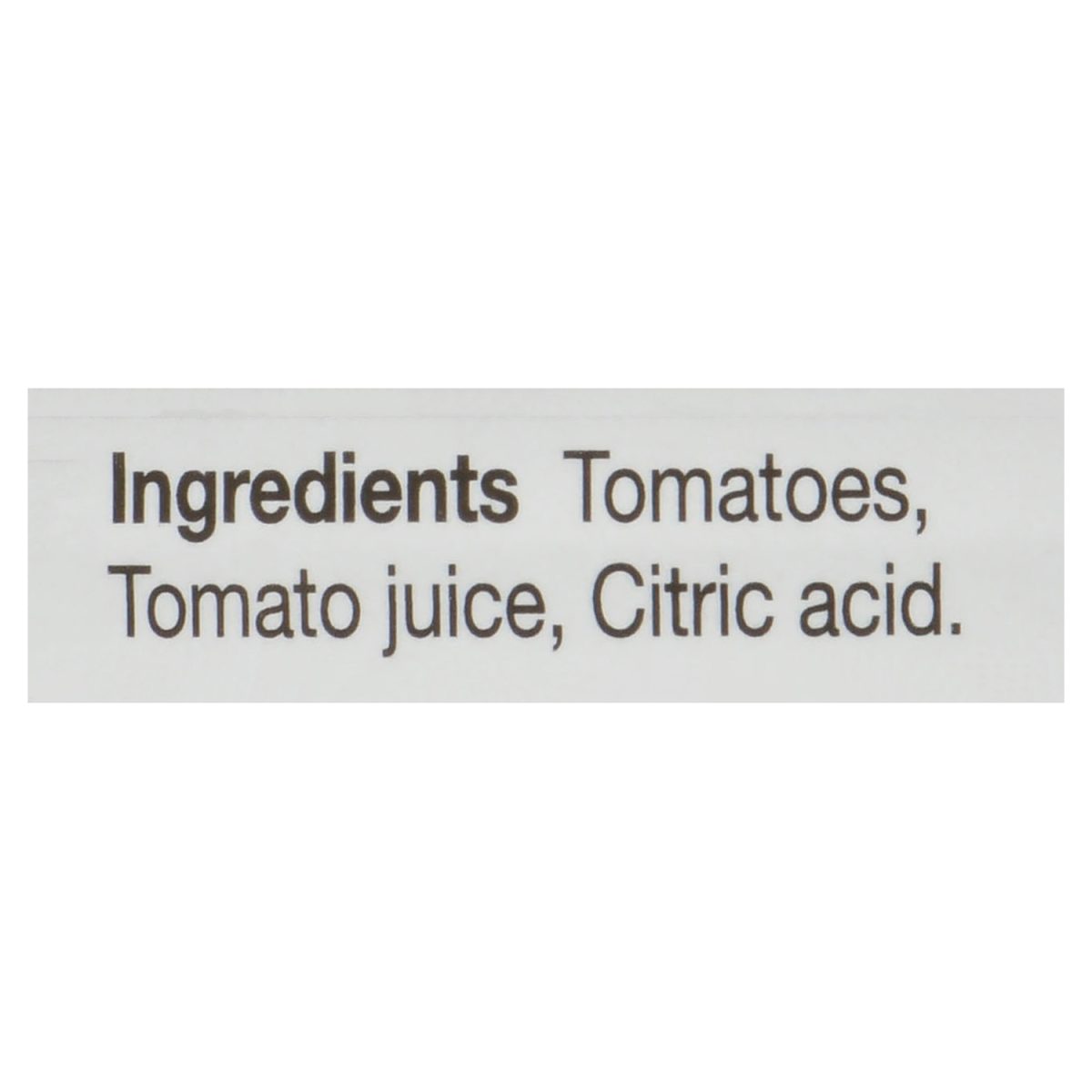 Unico Diced Tomatoes — Pezzettoni — ingredients list (English)