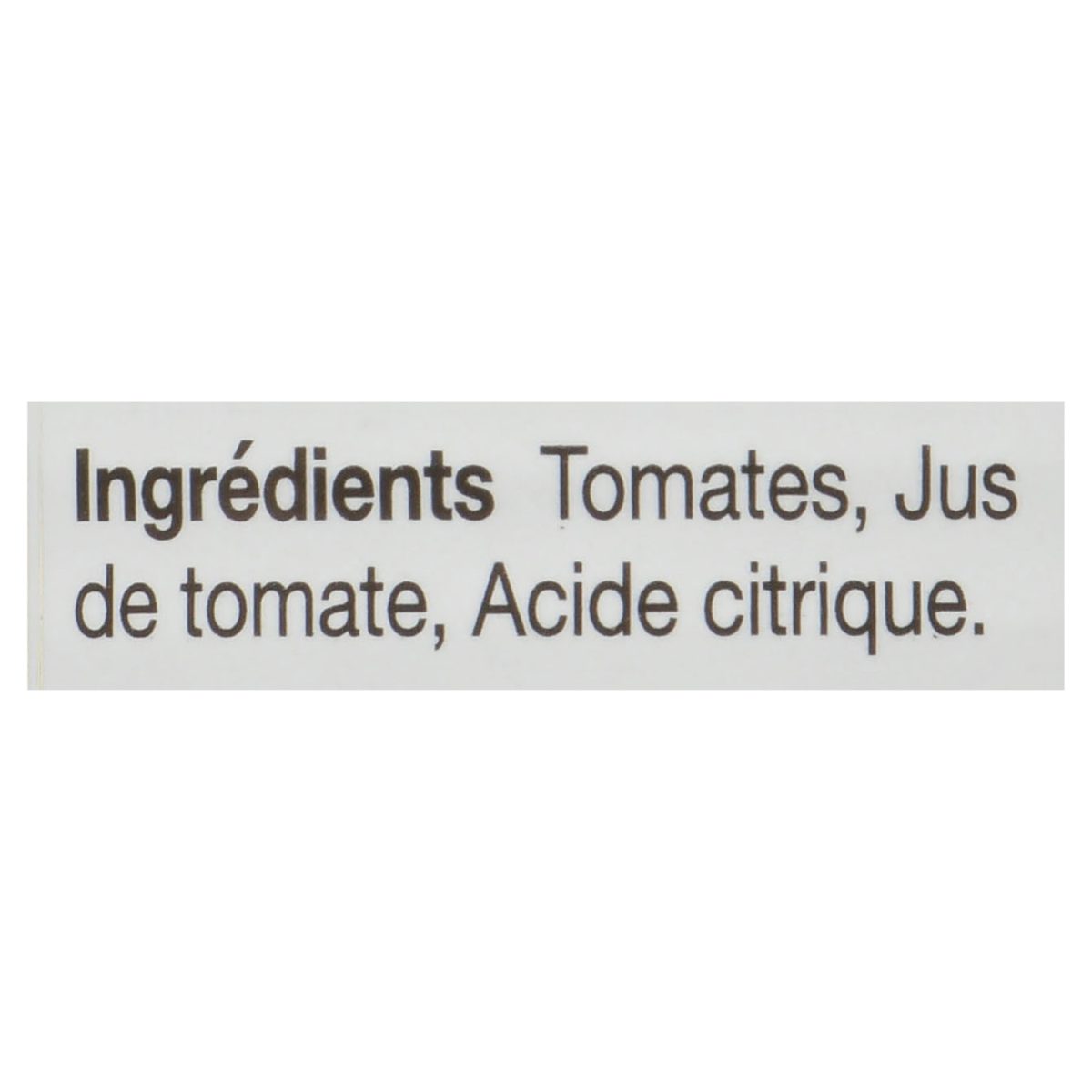 Unico Tomates en dés — Pezzettoni — liste d'ingrédients (français)