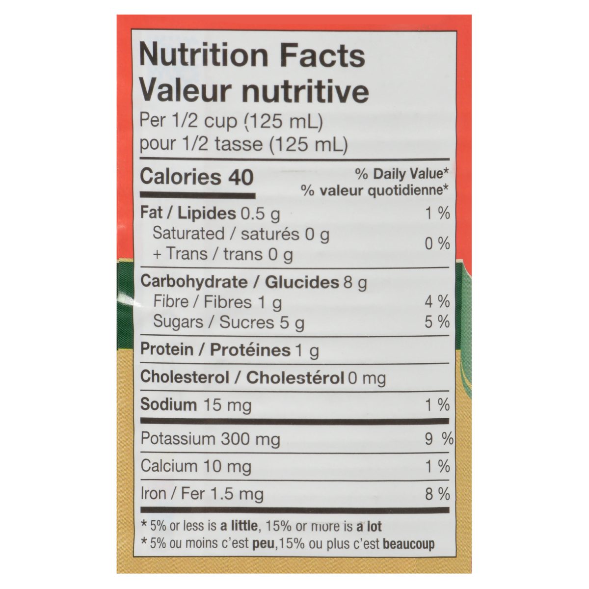 Unico Diced Tomatoes — Pezzettoni — nutrition facts panel