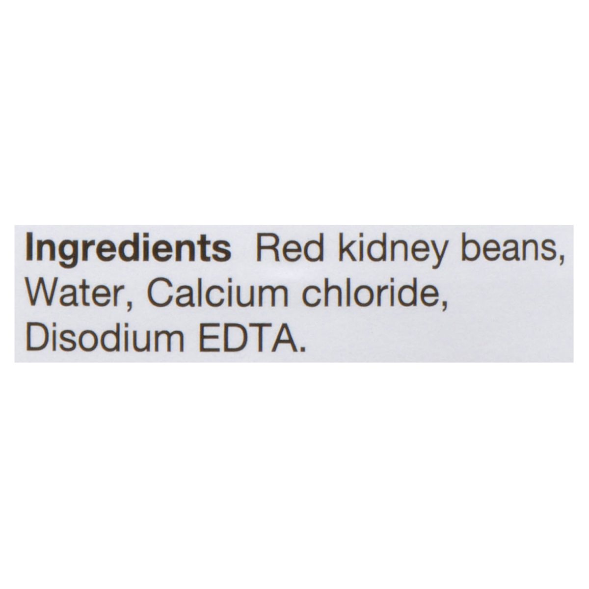 Unico Red Kidney Beans — No Salt Added — ingredients list (English)