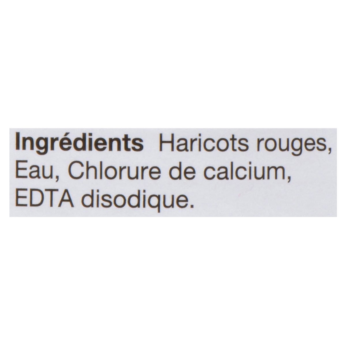 Unico Haricots rouges — sans sel ajouté — liste d'ingrédients (français)