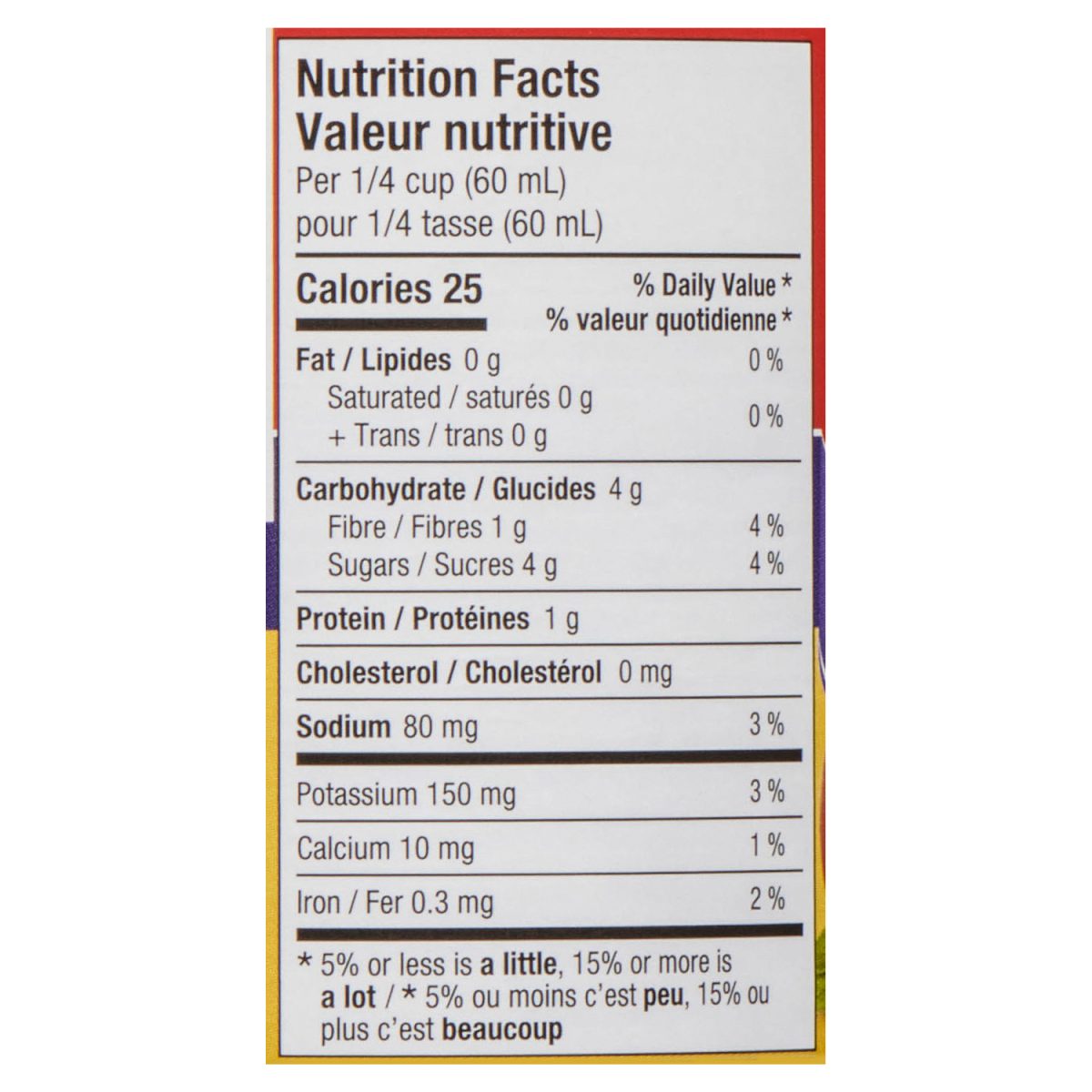 Unico Passata — Cucina Fresca — nutrition facts panel