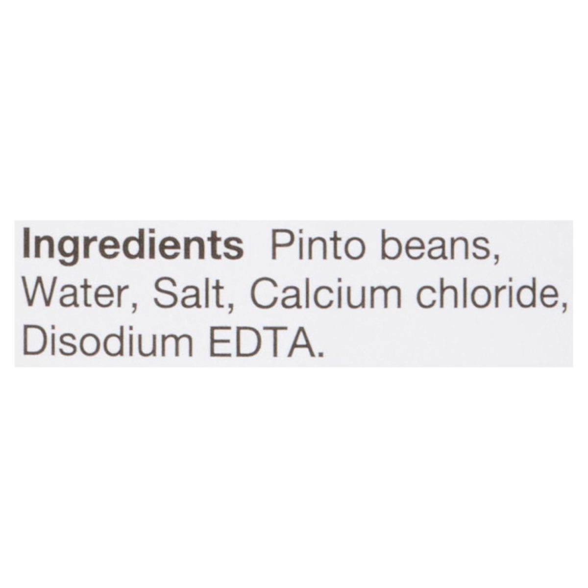 Unico Pinto Beans — ingredients list (English)