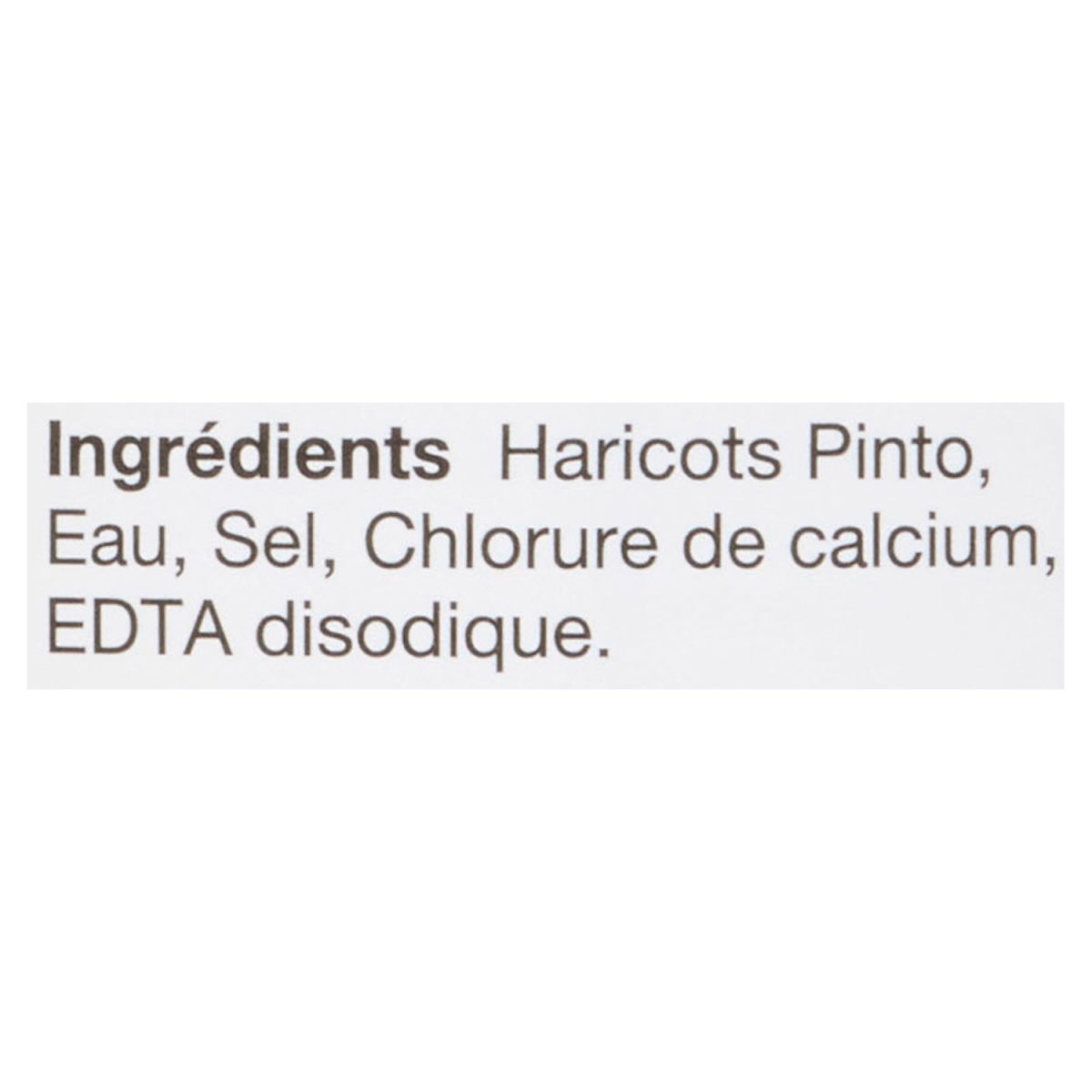 Unico Haricots pinto — liste d'ingrédients (français)