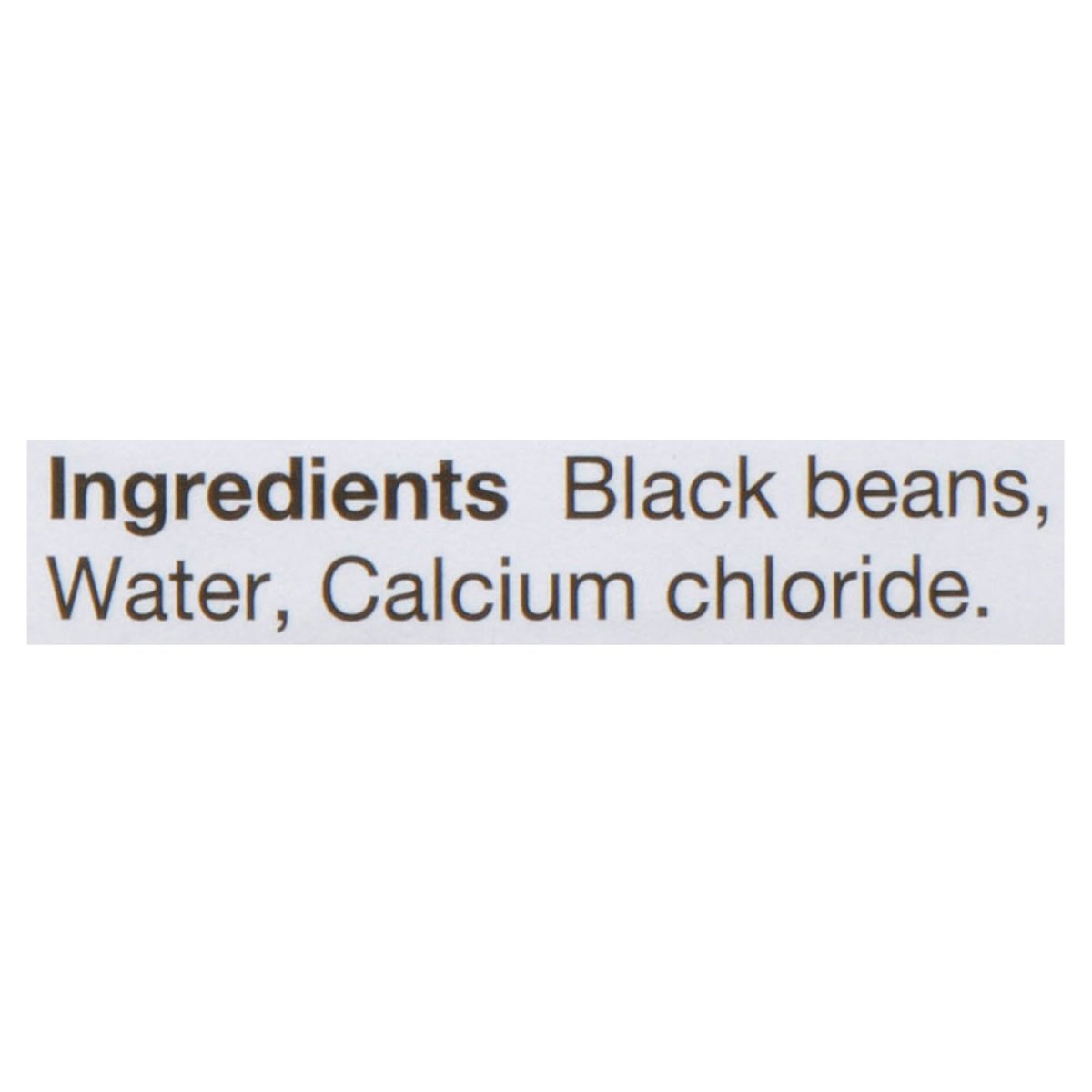Unico Black Beans — No Salt Added — ingredients list (English)