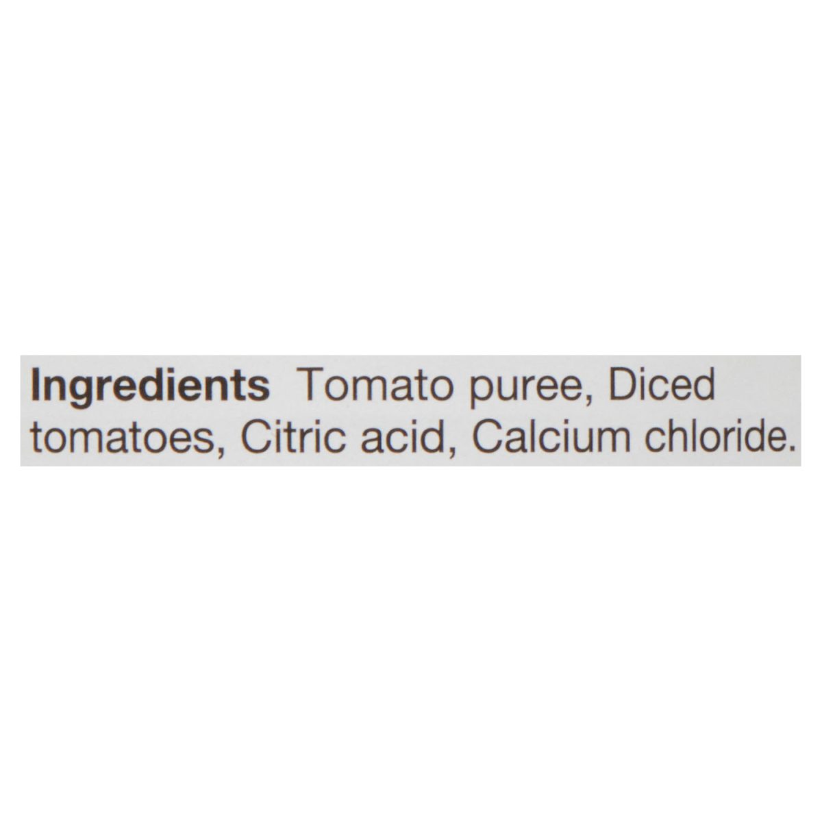 Unico Pezzettoni in Purea — No Salt Added — ingredients list (English)