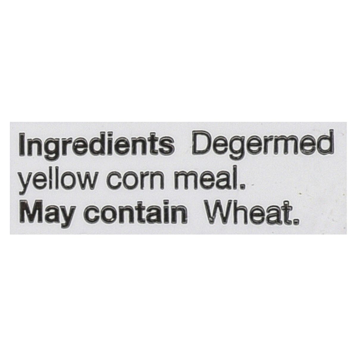 Unico Corn Meal — ingredients list (English)