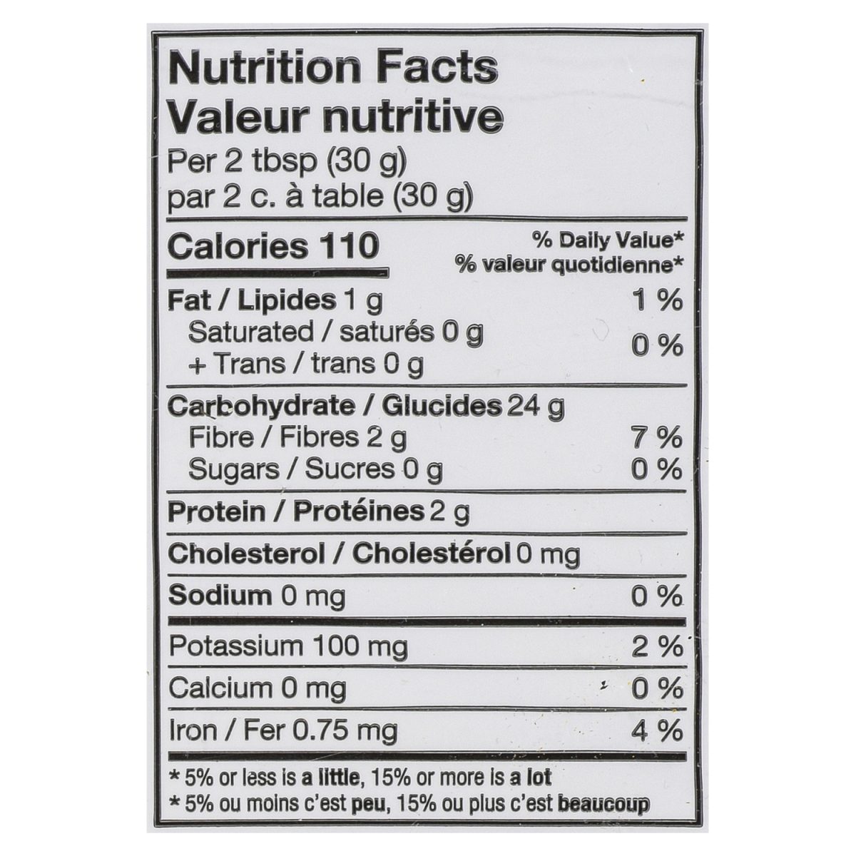 Unico Corn Meal — nutrition facts panel
