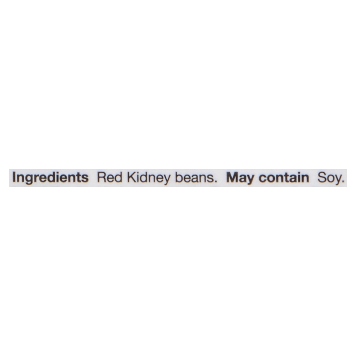 Unico Dry Red Kidney Beans — ingredients list (English)