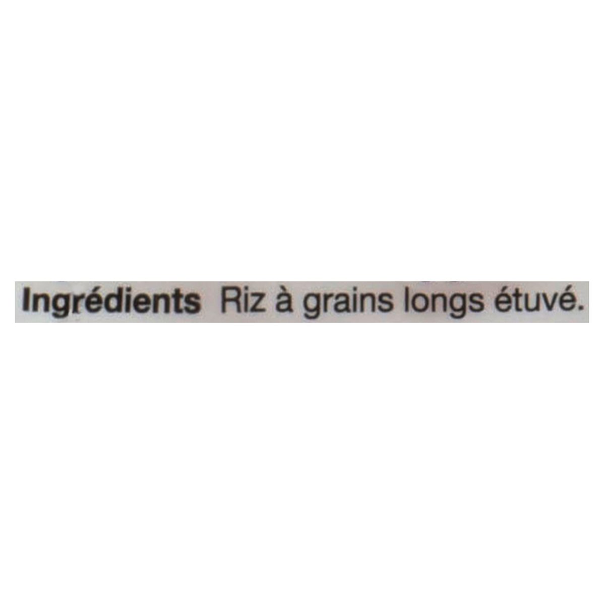 Unico Riz à grains longs — liste d'ingrédients (français)