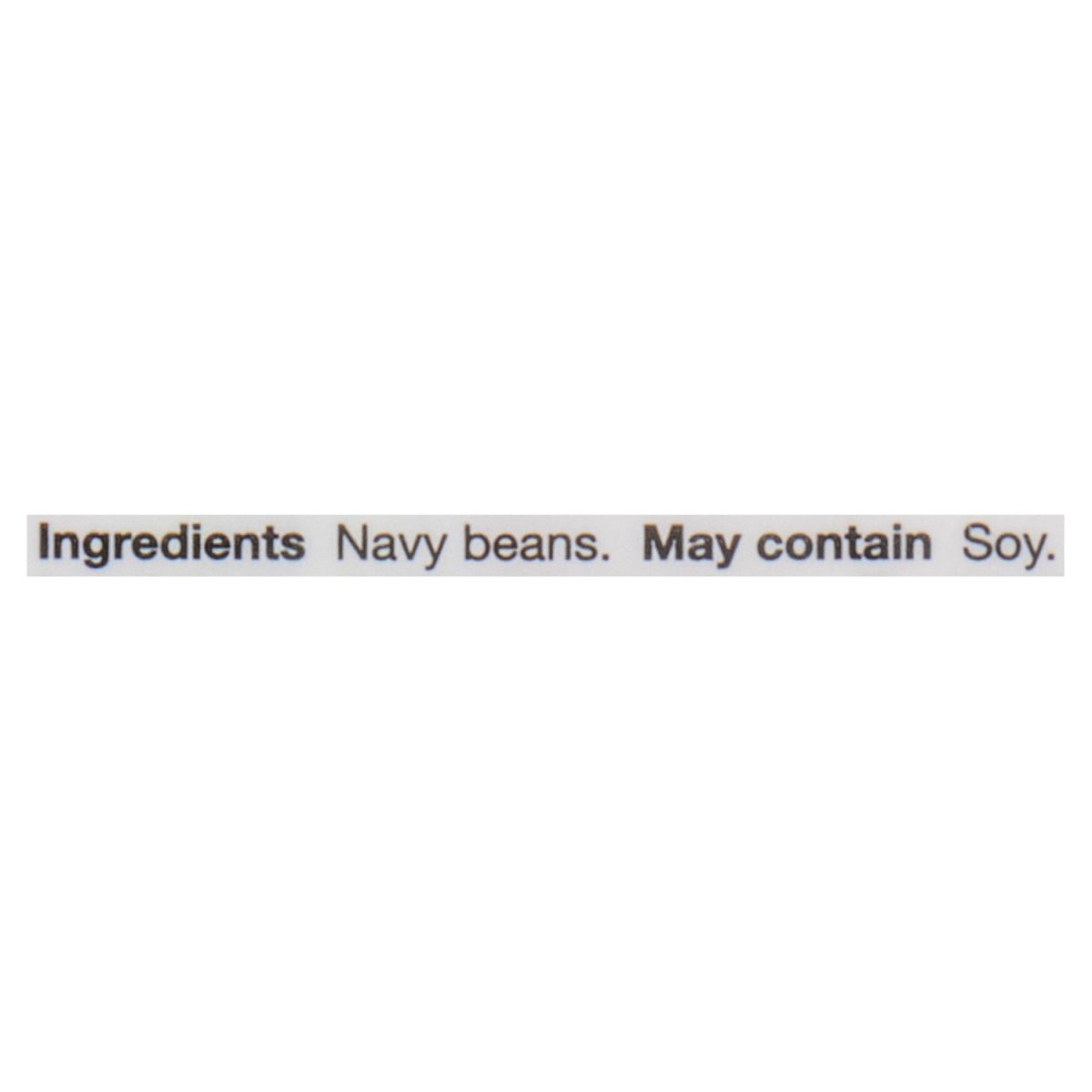 Unico Dry Navy Beans — ingredients list (English)