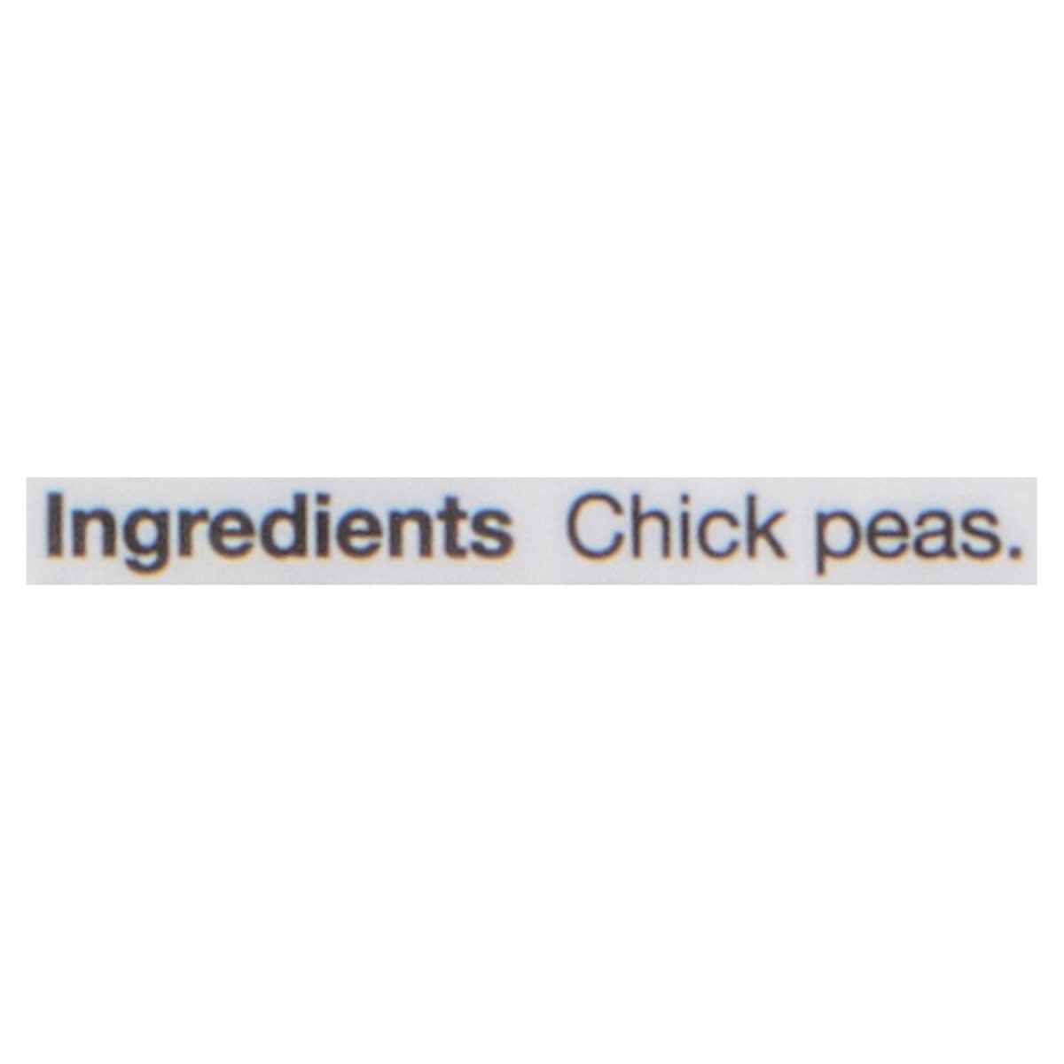 Unico Dry Chick Peas — ingredients list (English)