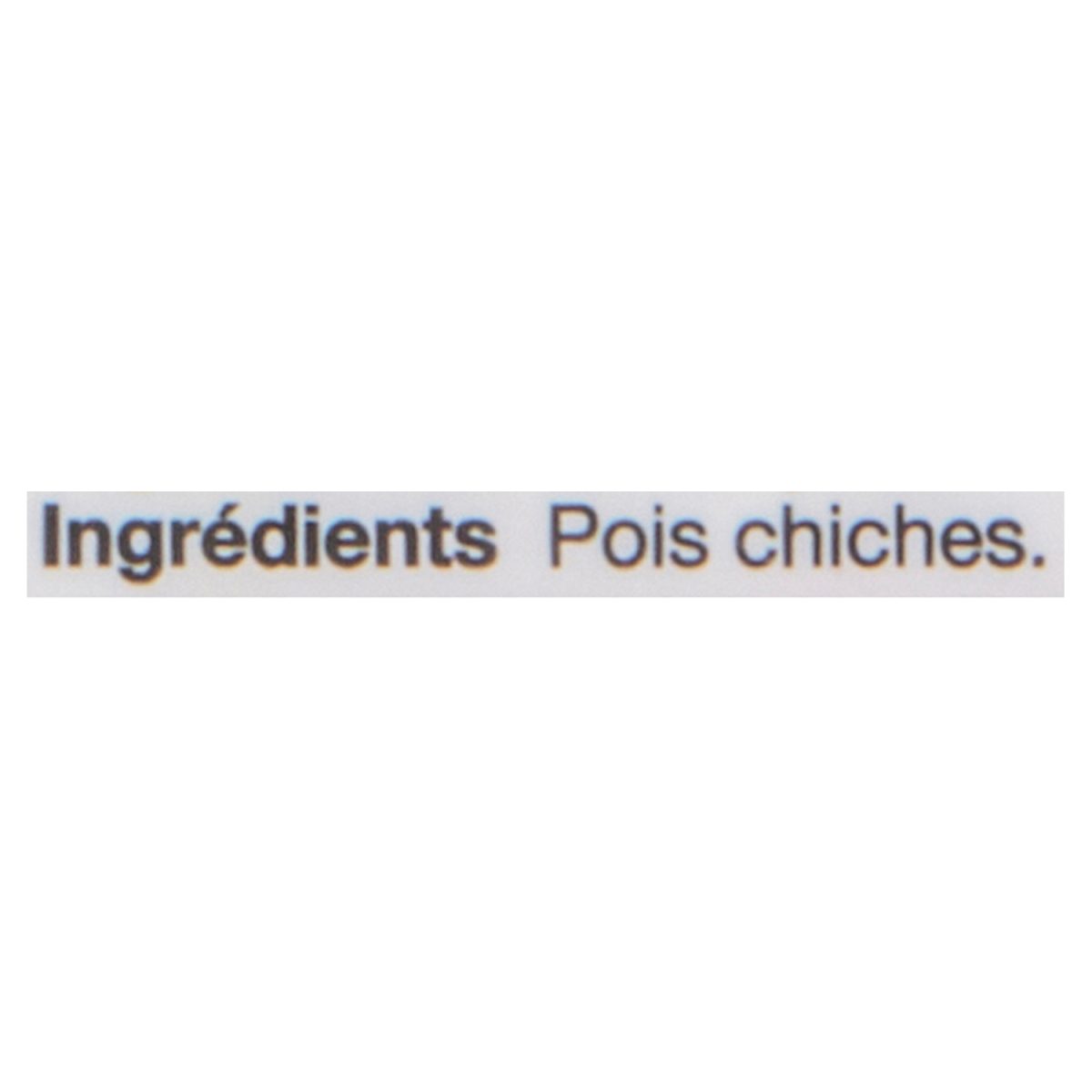 Unico Pois chiches secs — liste d'ingrédients (français)