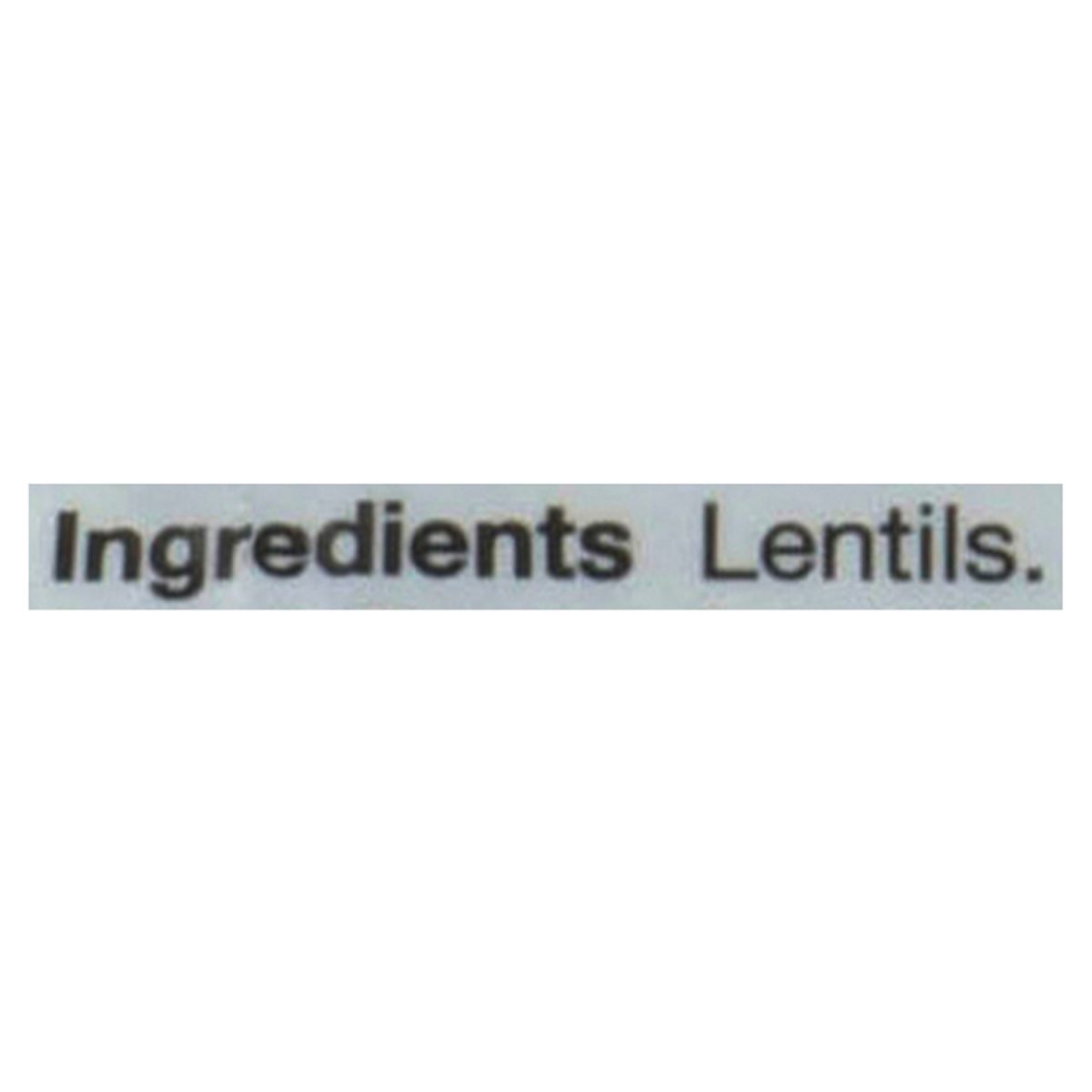 Unico Dry Lentils — ingredients list (English)
