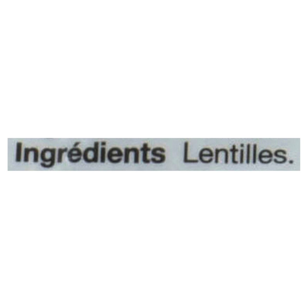 Unico Lentilles sèches — liste d'ingrédients (français)