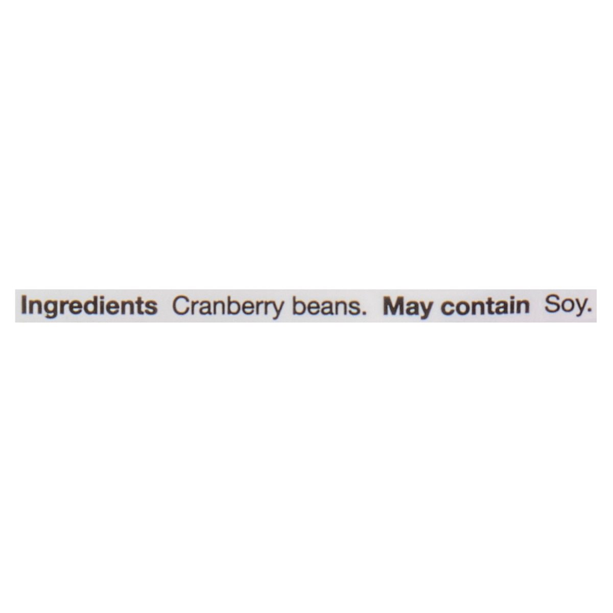 Unico Dry Romano Beans — ingredients list (English)